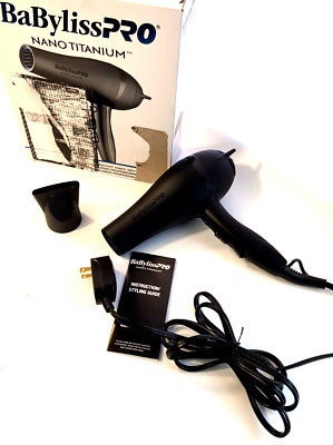BaBylissPRO NANO TITANIUM Limited Edition Pro Lightweight Ionic Dryer Used