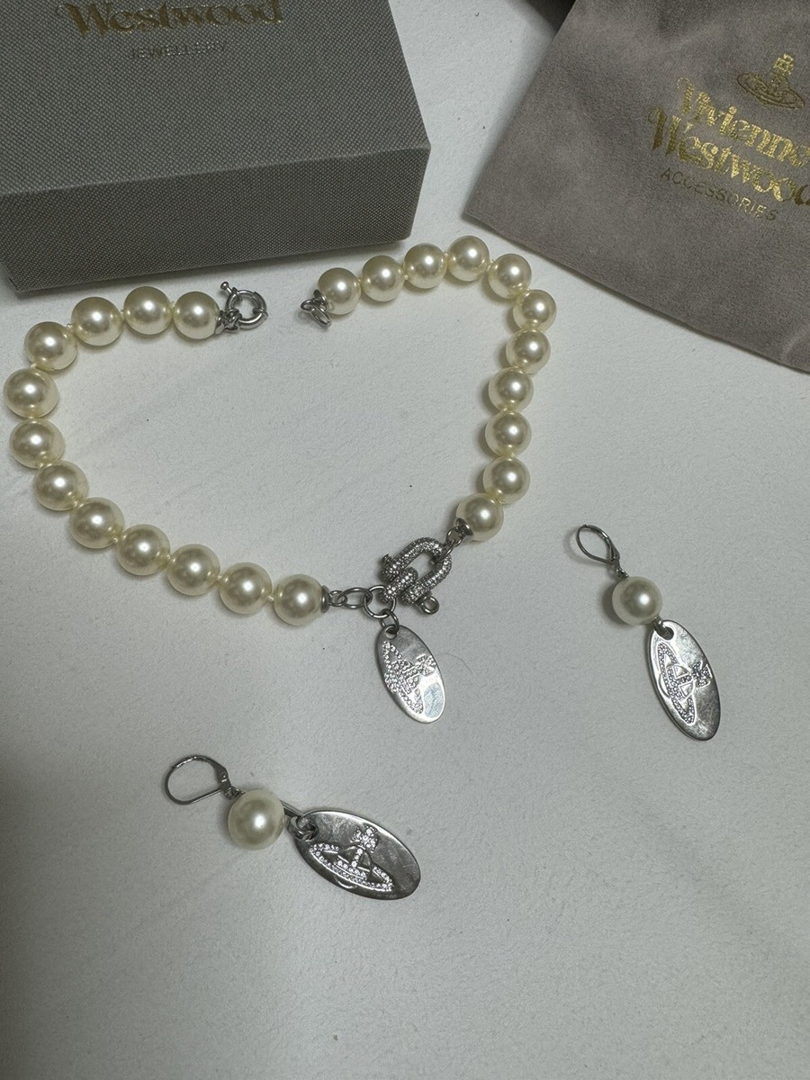 Pearl Necklace Vivienne Westwood Earrings And Bracelet Set