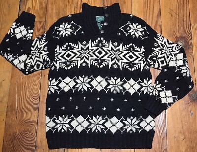 Ralph Lauren Hand Knit Sweater Linen Cotton Women Petite Medium 