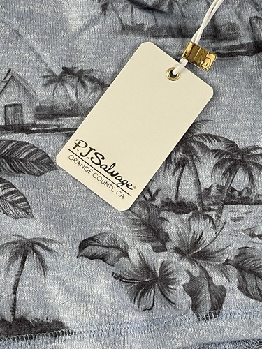 NWT PJ Salvage XS Blue Tropical Palm Trees Soft Knit Lounge Shorts #PQ13 - Picture 6 of 9