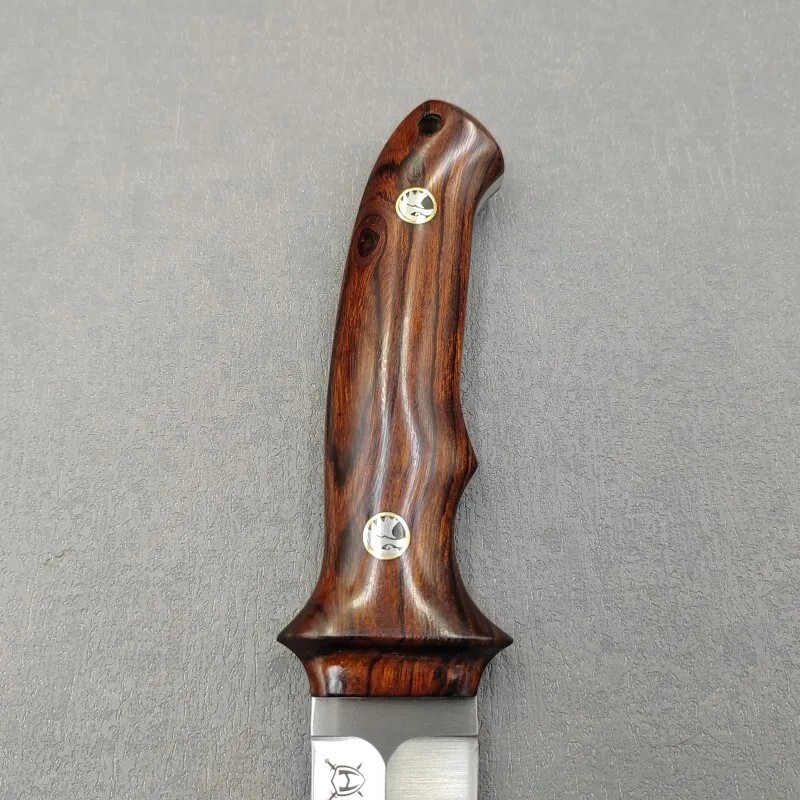 HIGH HARDNESS F TANG BOWIE KNIFE FIXED BLADE TACTICAL DESERT IRONWOOD