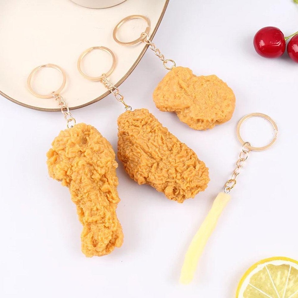 Chicken Nugget Keyring Joke Funny Novelty Keychain Birthday Gift