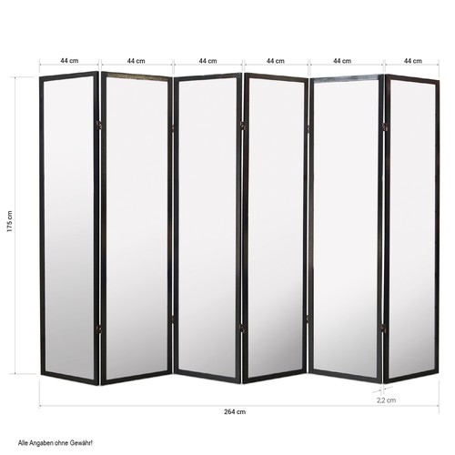 Paravent Raumteiler Trennwand Holz Sichtschutz Spansiche Wand 6 fach Homestyle4u - Bild 5 von 8