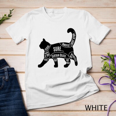 Cat Petting Chart Cute Graphic Design Funny Gifts Cat Lover Unisex T-shirt