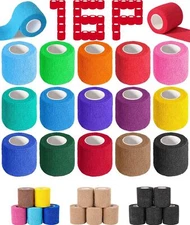 16 Pack Self Adhesive Bandage Wrap, 2" X 5 Yards Elastic Cohesive Bandages