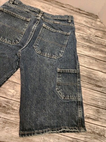 Boys Wrangler Carpenter Denim Shorts Size 16 Regular Dark Wash Adjustable waist - Picture 6 of 9