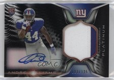 2014 Topps Platinum Rookie Refractor Black 123/125 Andre Williams Patch Auto 7eo
