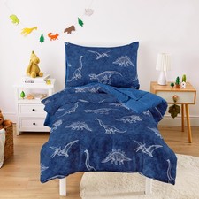 - Dinosaur Toddler Bedding Set for Boys, Dinosaur Dino Sketch, 4 Pieces Soft ...