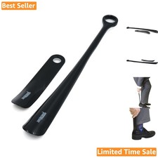 Compact Travel Shoe Horn with Extra Long Handle Set for Easy Footwear Wear