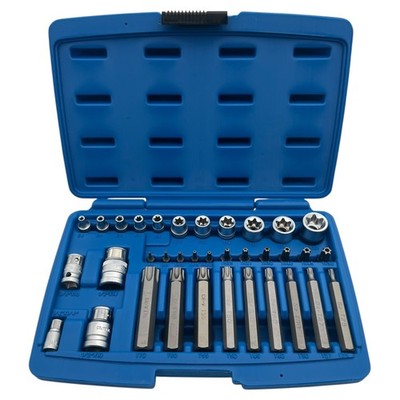Schraubendrehereinsätze Steckschlüsseleinsatz TORX E-PROFIL T-PROFIL 35 tlg.