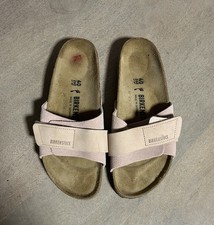 Birkenstock Oita Suede Leather Slides In Color Light Rose Size 40