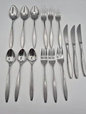 15pcs EKCO ETERNA Stainless Japan CORSAIR 3 Place Setting Silverware Set Vintage
