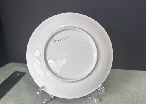 Tirschenreuth handbemalte rosa Wildrosen 6" Zoll Teller signiert Pearson - Bild 4 von 7