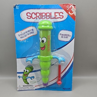 NEW Scribbles Motorized Wibble Wobble Pen And 2 Tips Green Pen Red & Purple Tips