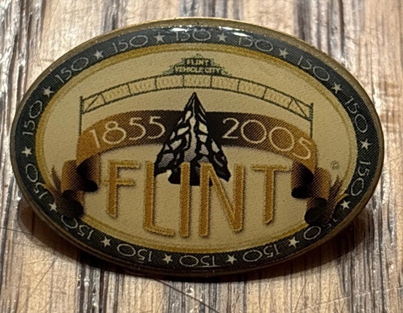Vintage 2005 Flint Michigan 150th anniversary pin back 