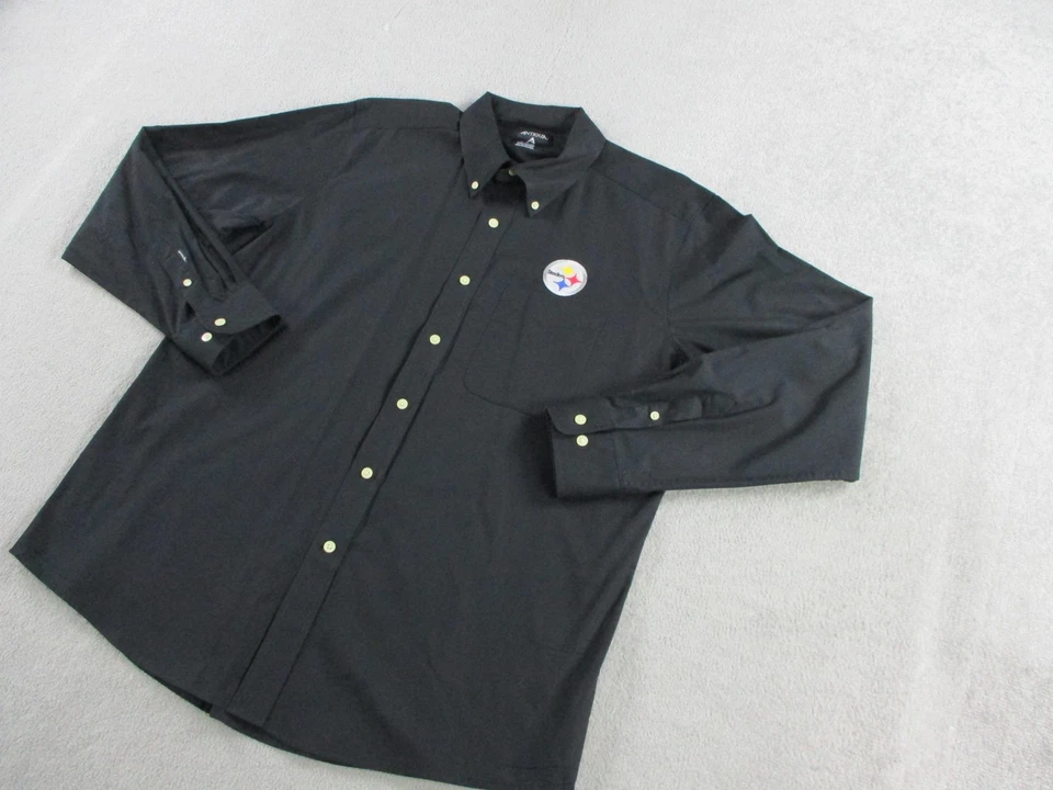 Camisa Pittsburgh Steelers Para Hombres XL Negra NFL Fútbol Abotonada Manga Larga Foto 2 de 4