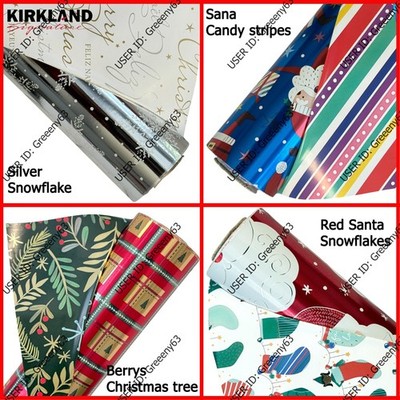  Kirkland Premium Wendepapier doppelseitig Folie Weihnachten Geschenkpapier 36m