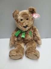 Ty Beanie Babies Buddy Billionaire Bear Mint Tags 14" Tall Brown w Green $ sign