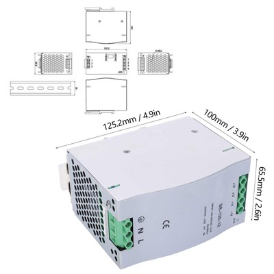 ­BERM DinRail Switching Power Supply 12V5A 120W Adapter DR12012 Input Voltage