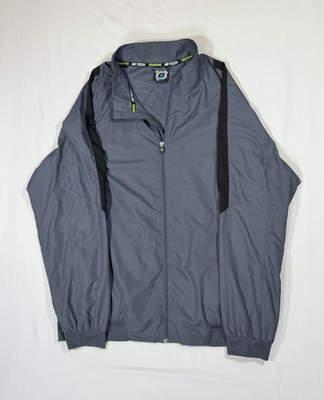 SB TECH Men's Training Track Jacket XL Gray Black 100% Polyester Lightweight Zip