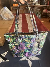 Brahmin Medium Asher Tote Rainbow Pearl multi colorful abstract