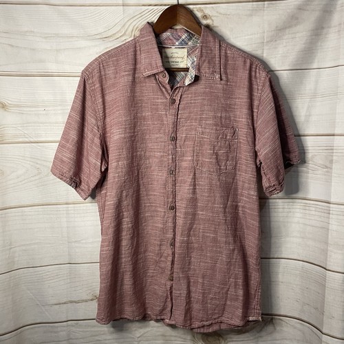 Original wetterfestes Vintage Herren Kurzarm Hemd, rot, Large - Bild 1 von 5