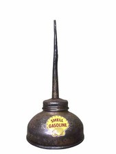 Vintage 1950s Shell Gasoline Oiler oil can Nice Patina