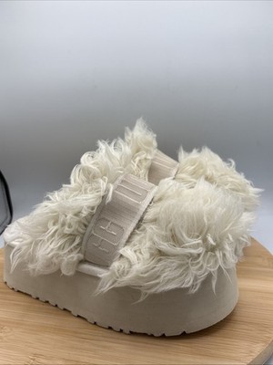 UGG Fluff Momma Sugar Slide Tasman White Platform Slippers US 5 CozyLuxe
