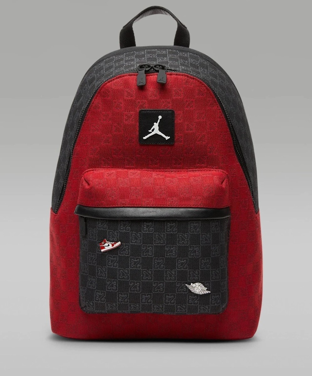 Jordan Air Monogram Backpack 20L🔥New Red Black Bookbag School Bag