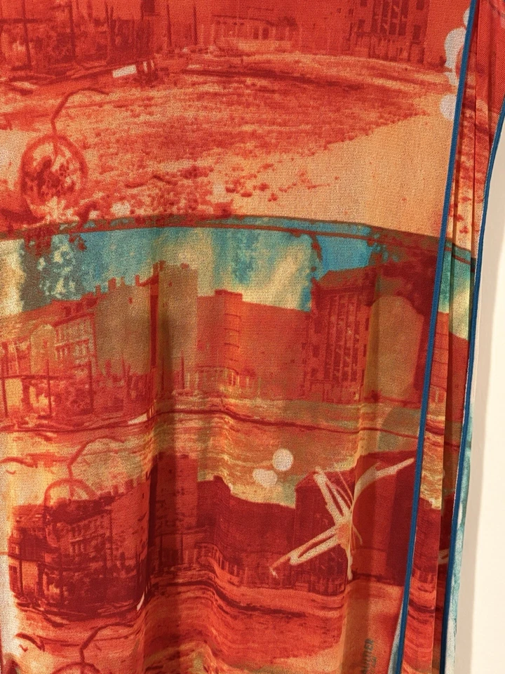 Maxi Vestido Vintage Jean Paul Gaultier Soleil Malla Talla L Foto 4 de 4