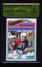 BAS 1977 Topps All-Pro Roger Wehrli #290 Authentic Auto HOF ow6
