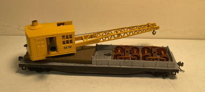 Walthers HO CUSTOM WEATHERED MOW CRANE CAR MAINTENANCE OF WAY WORK TRAIN
