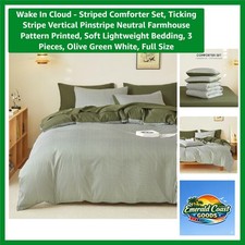 Chic Ticking Stripe Comforter Set - Soft Lightweight Bedding for All Seasons