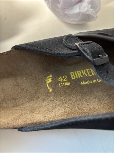 Birkenstock 42 Women 11 Rosemead Black Suede Slip On Clogs Mules Made In Germany - Picture 5 of 5