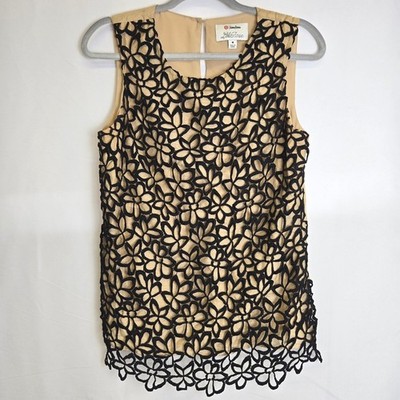 Neiman Marcus Lela Rose for Target Floral Lace Silk Blend Sleeveless Top, M