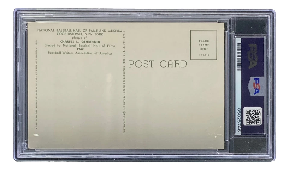 Tarjeta de placa firmada por Charlie Gehringer 4x6 de los Tigres de Detroit de la corte PSA/DNA 85025746 Foto 2 de 4