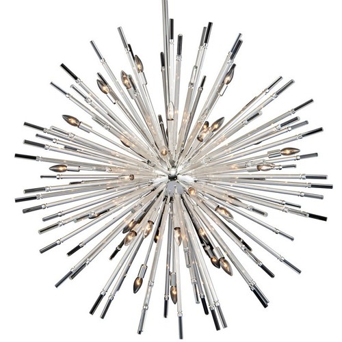 Allegri 37458 Sprazzo 36 Light 48"W Crystal Sputnik Chandelier - Polished Silver