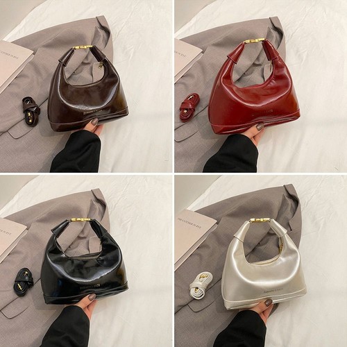 Einfarbig Schulter taschen Handheld Handtaschen Umhängetasche Frauen Mädchen - Picture 10 of 17