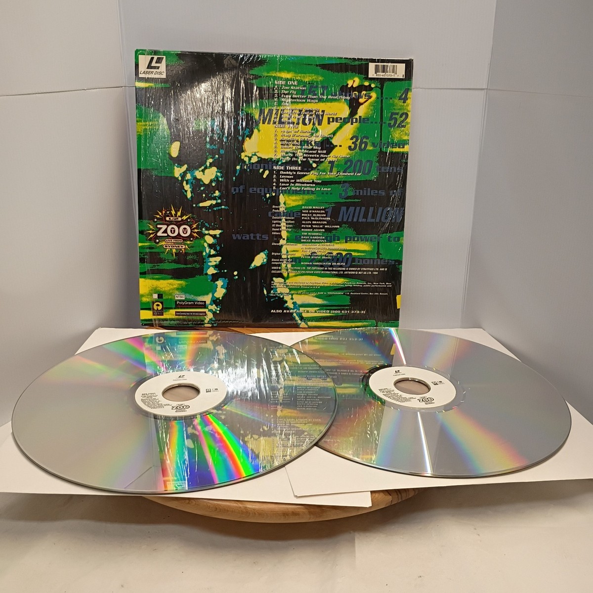U2 Zoo TV Live From Sydney Laserdisc LD Live Concert | eBay