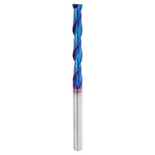 Spiral Router Bit,1/4"x2"x4"x1/4" 2-Flute End Mill,Blue Nano Coating