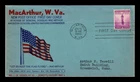 US COVER WWII MACARTHUR WEST VIRGINIA NEW POST OFFICE FIRST DAY PATRIOTIC CACHET
