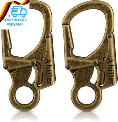 Ahiller Karabiner Schlüsselring Clip, 3 Zoll Zinklegierung Doppelte Verriegelung