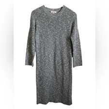 Madewell Women's Gray Marled Sweater Dress Size XS Long Sleeve Knit Midi