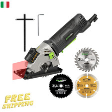 MINI Sega Circolare 580W 3500RPM Laser 3 Lame Legno PVC Multimateriale