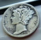 SILVER  - 1928 (TONE+++) MERCURYDIME - NICE COIN +++