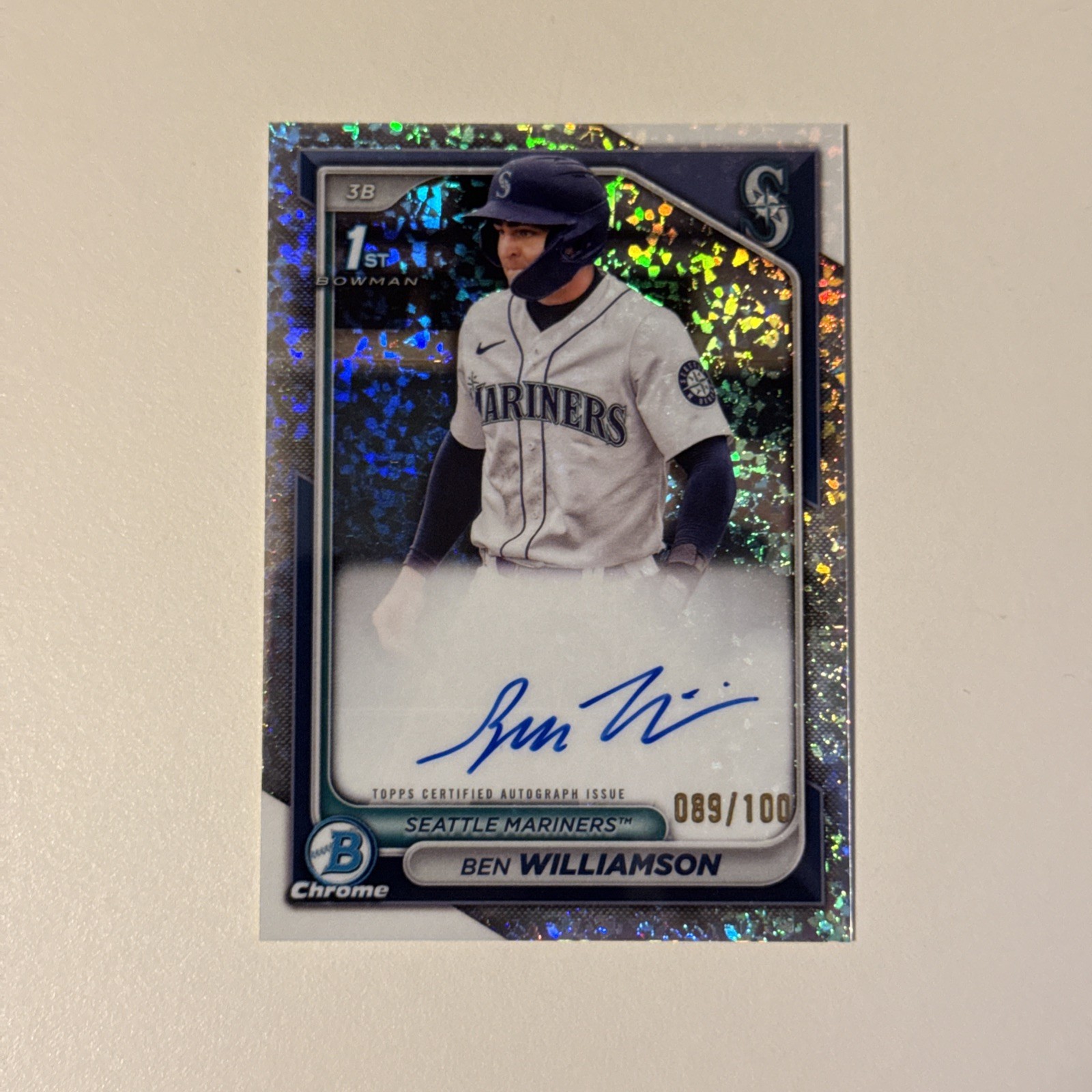 2024 Topps Bowman Chrome Baseball Diamond RC Auto #CPA-BWI Ben WILLIAMSON 89/100