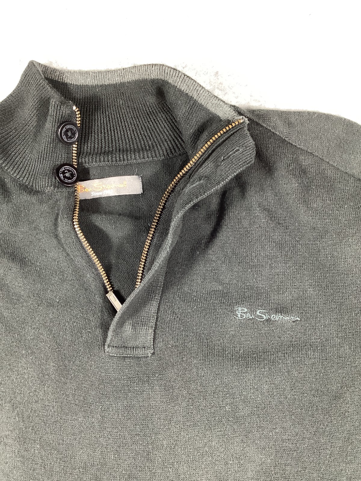 Ben Sherman Black Quart Zip Jumper Mens Medium Sku 240 image 2