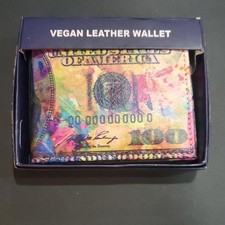 Benjamin Franklin printed handcrafted Money wallet new in box