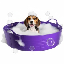 PURPLE DOG BATH, DOG PADDLING POOL, DOGGY POOL, FLEXI SHALLOW 35L TUBTRUG PET