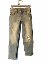New JUSTICE Distressed Ripped Girl Friend Jeans Soft Stretch Straight Leg Sz 10